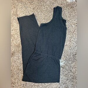 Zella 1X Soft Comfortable Gray Sleeveless Jumpsuit • Pockets